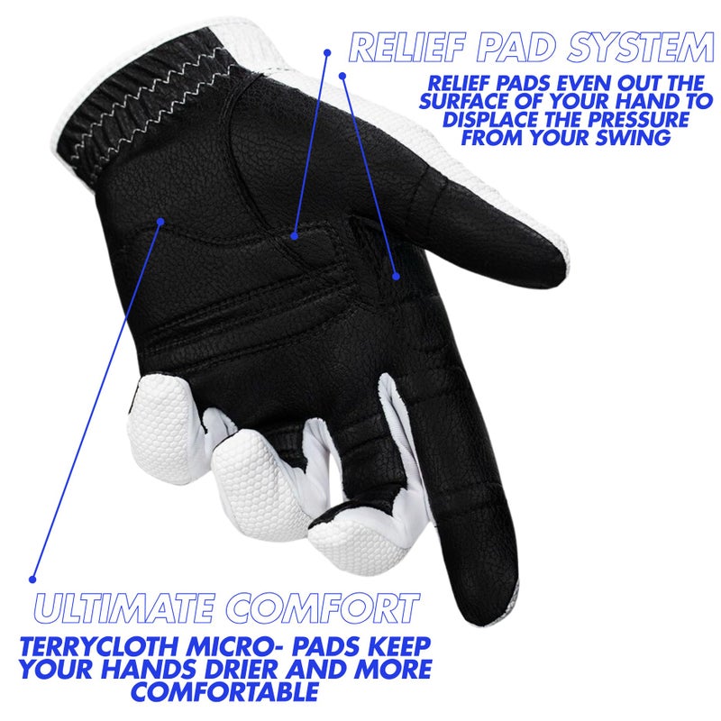 Bionic New Improved 2X Long Lasting RelaxGrip Golf Glove with Patented Double-Row Finger Grip Systemâ„¢ (Men's Medium Large, Worn on Left Hand) - Image 4